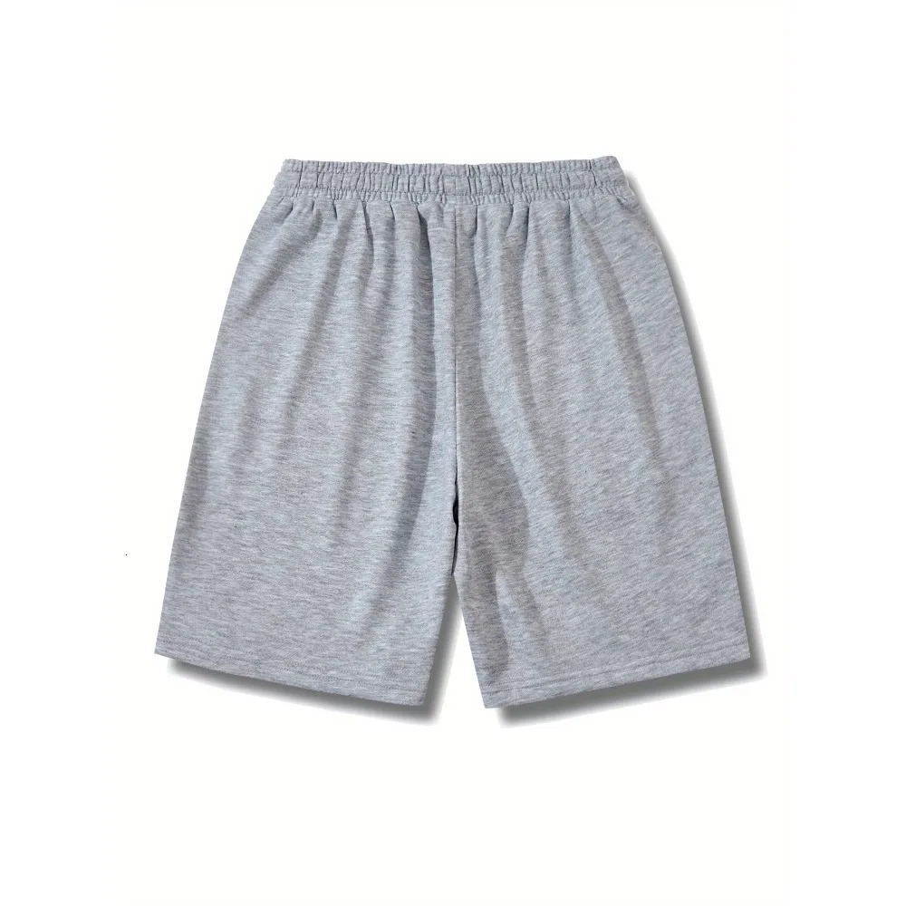 Mens Sports Shorts Cotton Casual High Waist with Pockets Drawstring KneeLength Quality 260306