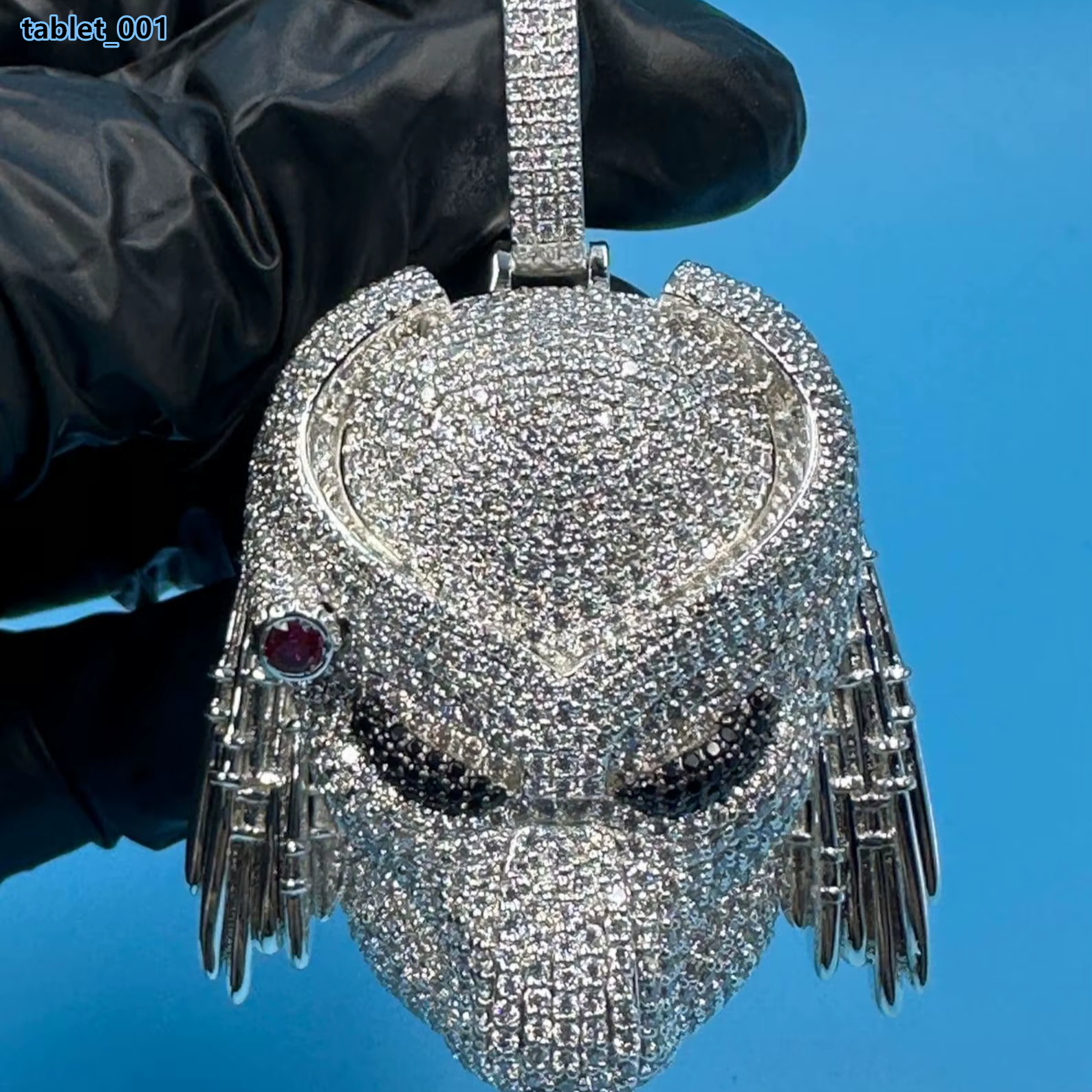 Trendy VVS Moissanite Diamond Iced Out Hip Hop Pendant Necklace With 925 Silver Predator Mask Customized Jewelry At Low Price