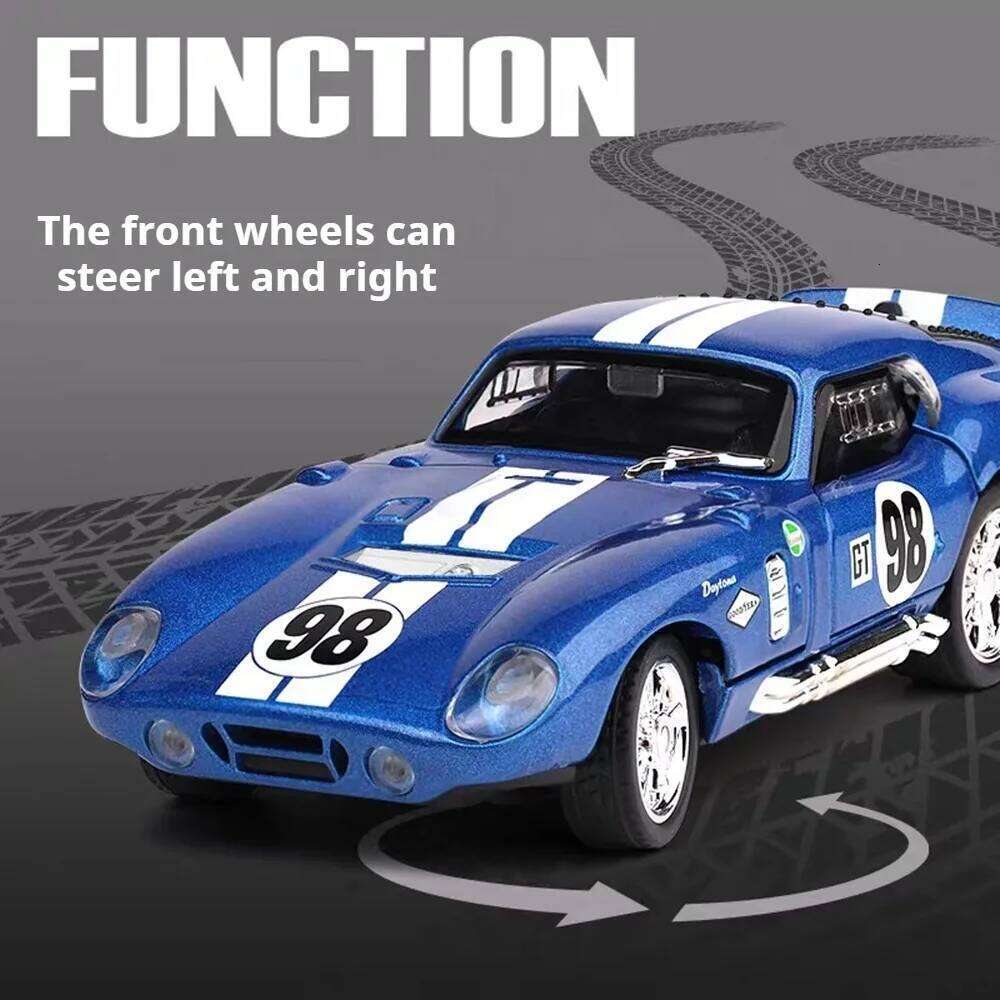 1:32 Mustang Shelby Vulcan Alloy Diecast Model Toys Miniature Car with Sound Light Pull Back Doors Opened Vehices Christmas Gift Z260306
