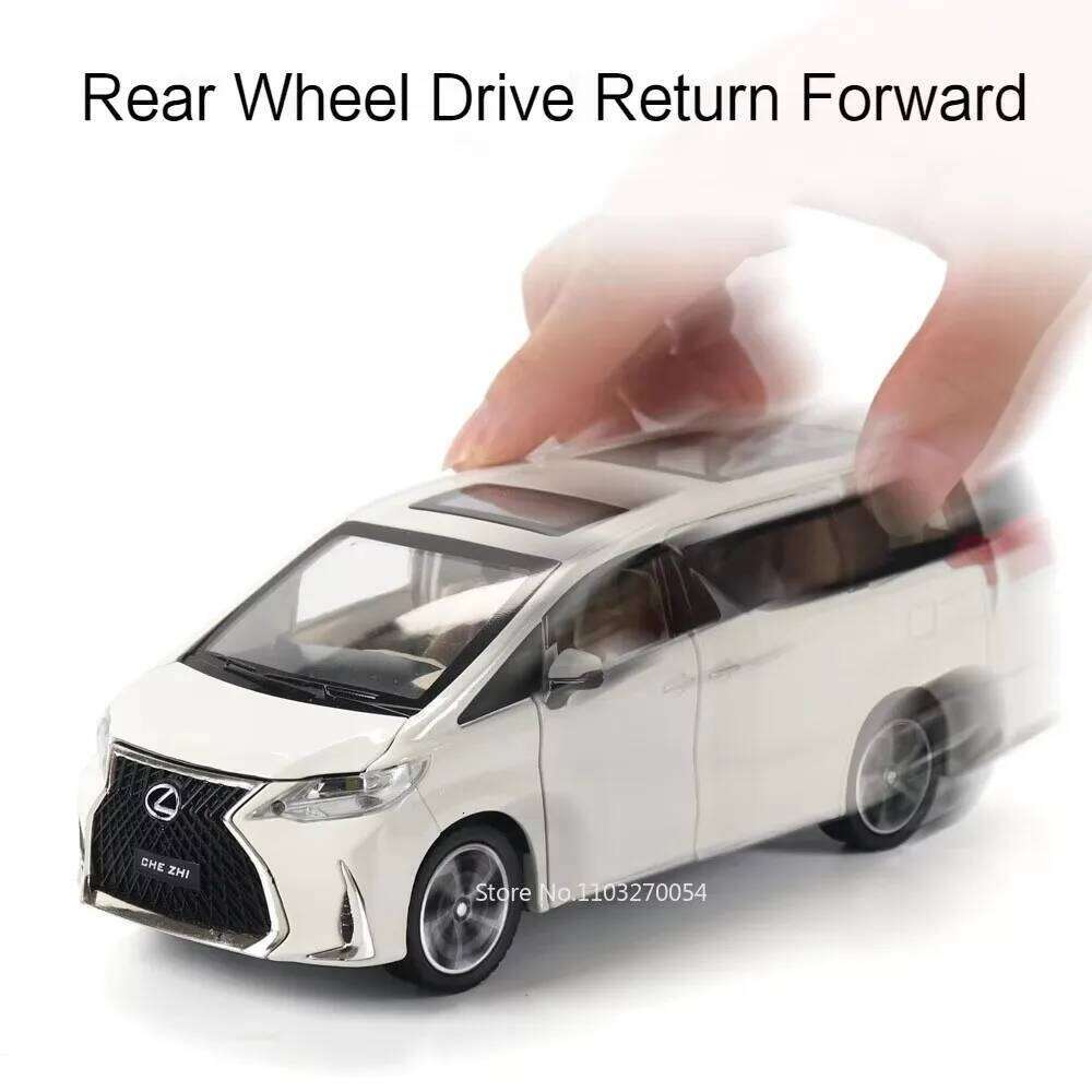 1:24 LM300H Alloy Diecast LX600 Miniature Model Toys Car Sound Light Pull Back 6 Doors Opened Toy for Boy Adult Birthday Present Z260306