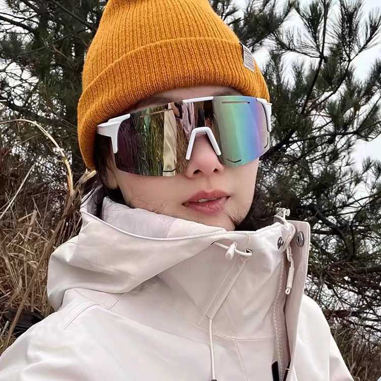 Northeast Snow Sunglasses for Women Mountaineering and Cycling Goggles Windproof Sandproof UV Protection Oversized Frame Trendy and Cool Sunglasses S2