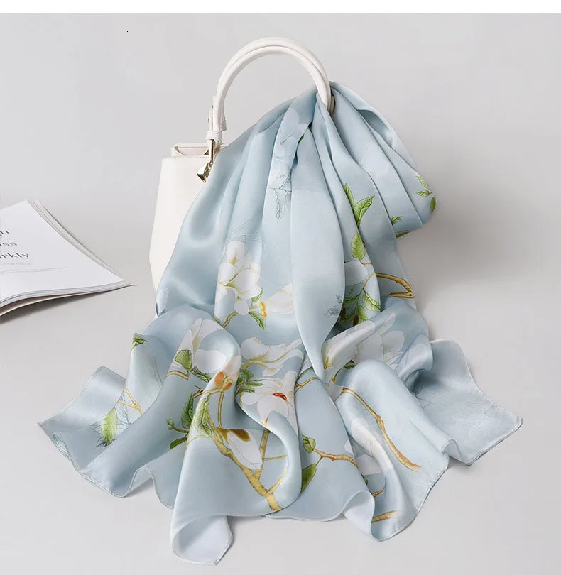 DANKEYISI Mulberry Long Scarf Women Silk Scarf Scarf Shawl Silk Scarves Long Printed Shawls Beach Cover-ups 260302