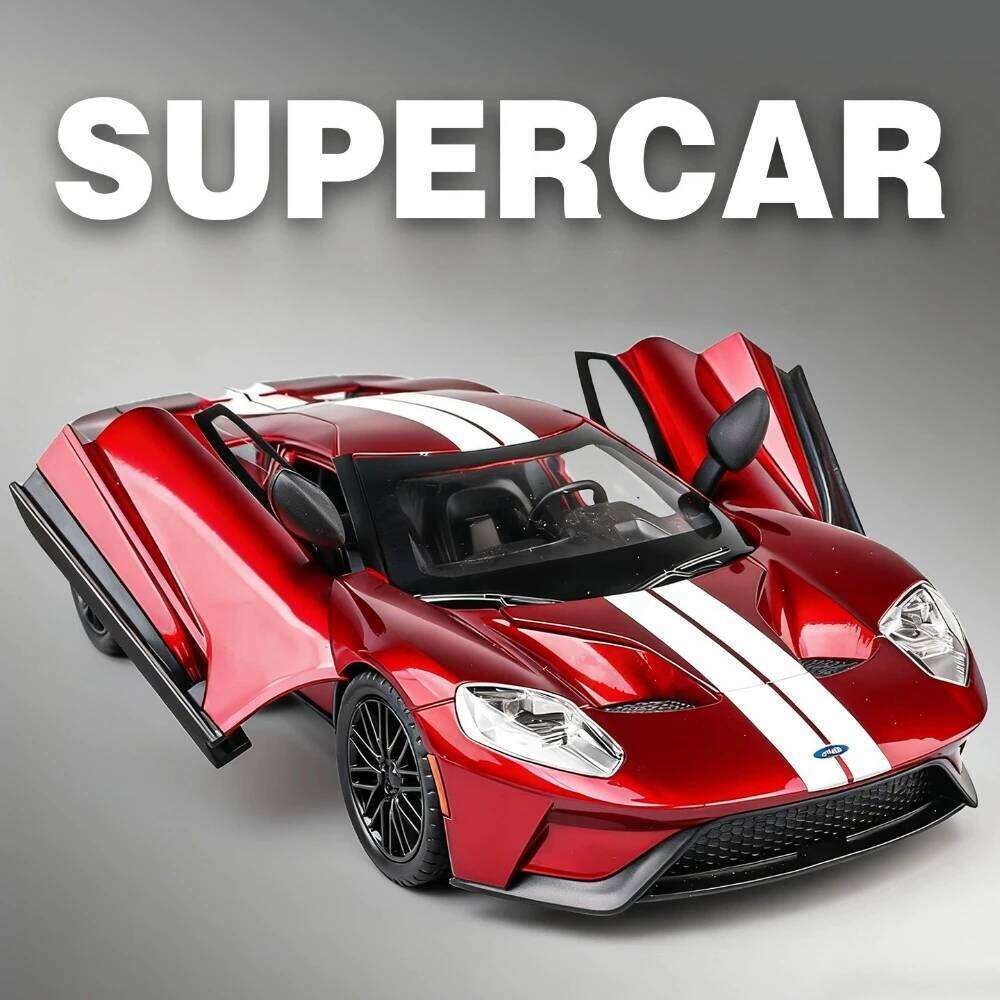 1:24 GT Apollo IE Alloy Sports Car Model Diecast Toys Front Wheel Steering Sound Light Pull Back Doors Opened Cars Kids Ornament Z260307