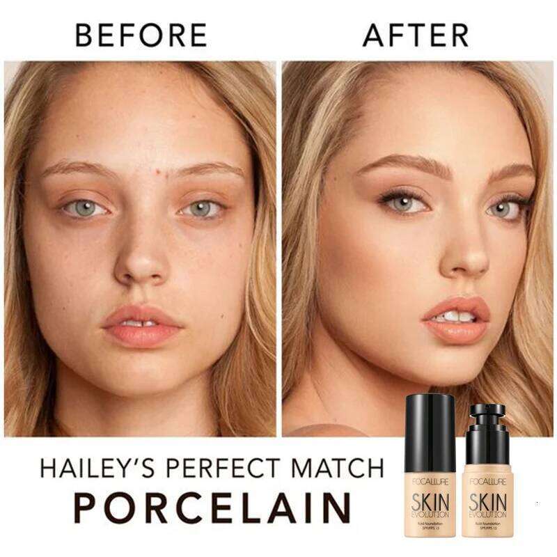 FOCALLURE Face Liquid Oil Control Moisturizer Full Coverage Concealer Matte Primer Base Cream Foundation Makeup 26L0306