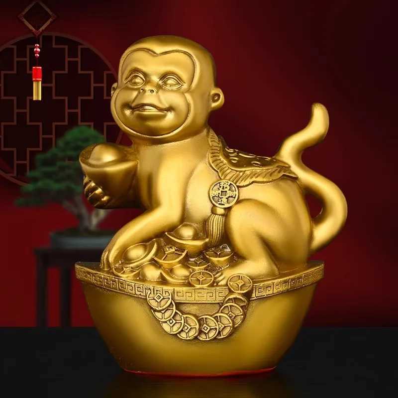 Chinese Zodiac Brass Statue Set - 12 Pcs Feng Shui Animal Figurines for Home Decor & WealthT260307