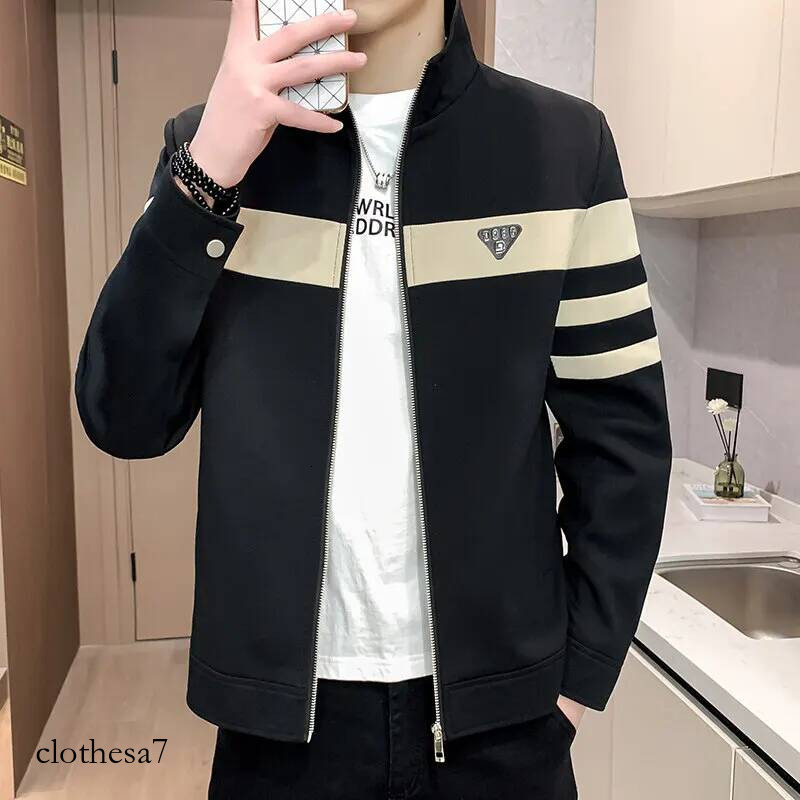 Brand 2025 Spring/Summer Men's Stand Up Collar Zipper Fashion Versatile Casual Jacket Handsome Business Social Coat