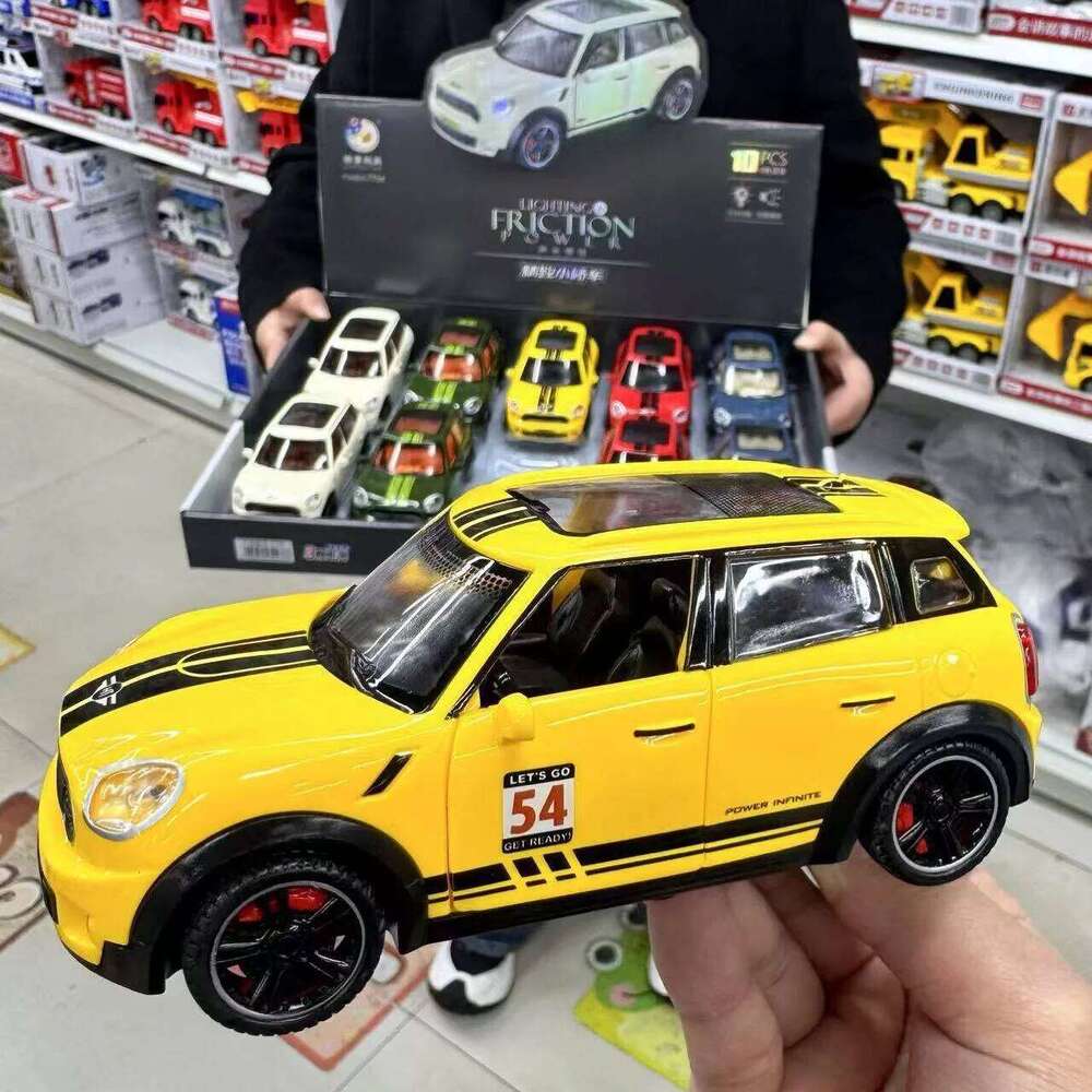 1pcs mini children's toys inertial car lighting music sedan manual door opening high simulation metal model collection Z260306