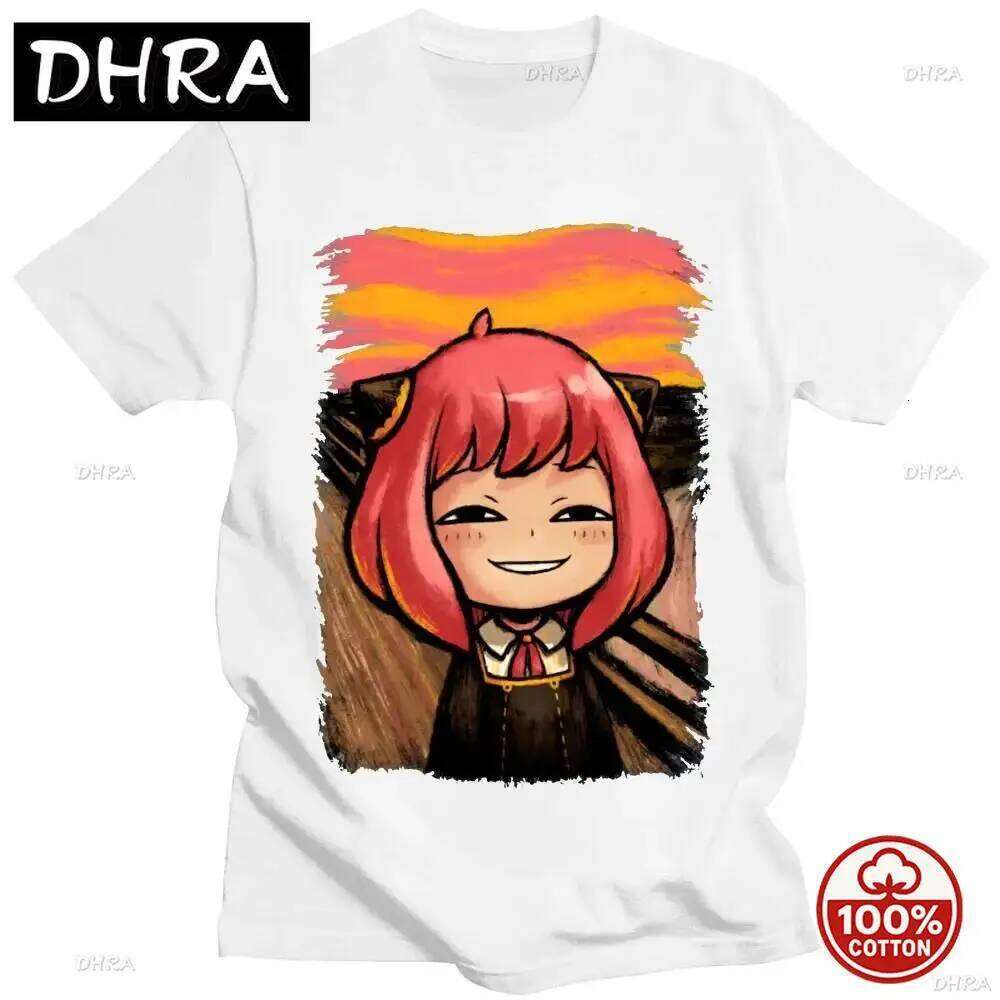 Fashion Short Sleeve T-Shirt Streetwear Unisex with Japanese Cartoon Characters Spy X Family Anya Forger Y2K Printed T-shirt Top XJ260306