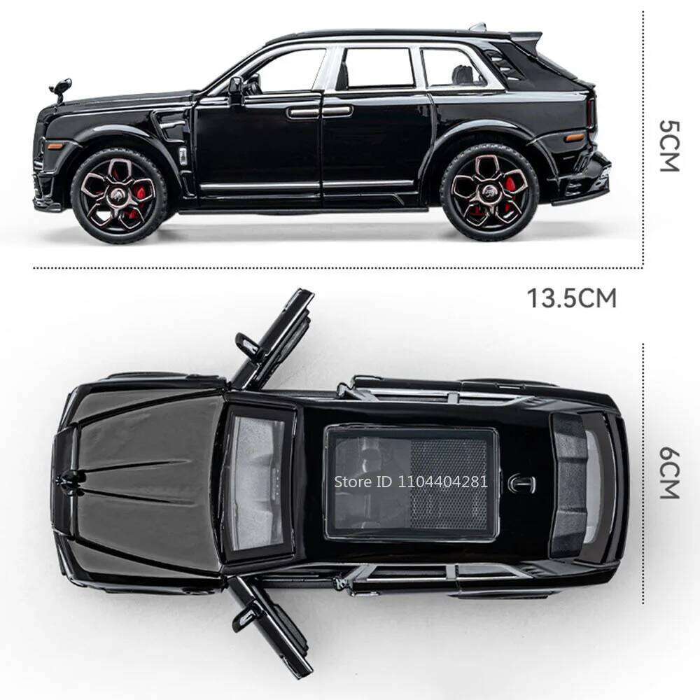 1:36 Rolls-Royce Cullinan 911 Alloy Miniature Model Diecast Toys Car Doors Opened Sound Light Pull Back Vehices Cars Decorations Z260306