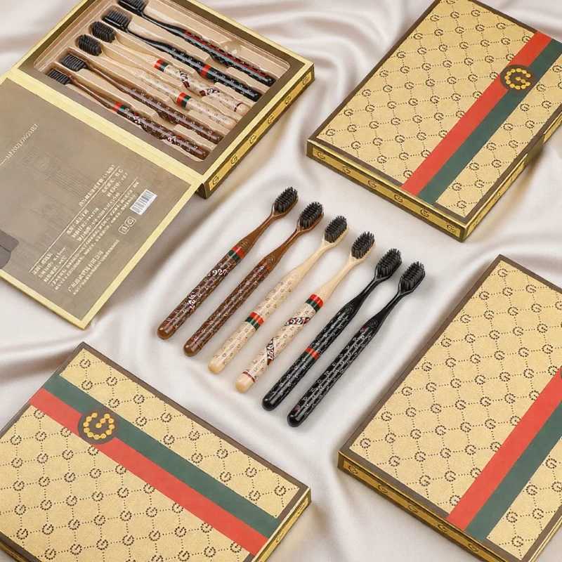 6-Piece/Box High-End Soft Bristle Toothbrush Set with Anti-Slip Handle for Adult Daily Home Teeth Cleaning & Oral CareT260307