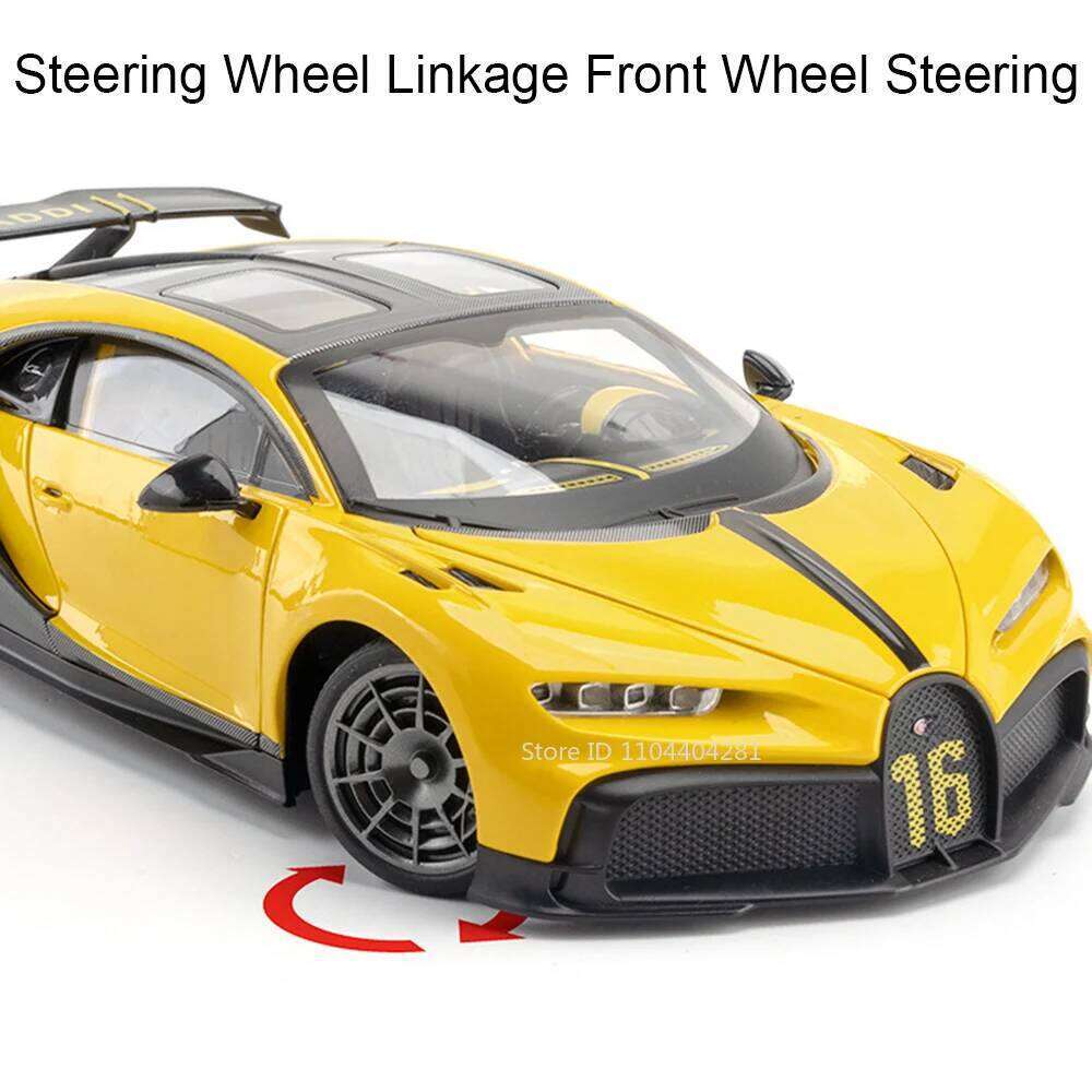 1:18 Chiron Mustang Shelby GT500 Miniature Model Toys Alloy Diecast Car Doors Opened Sound Light Pull Back Cars Boyfriend's Gift Z260306