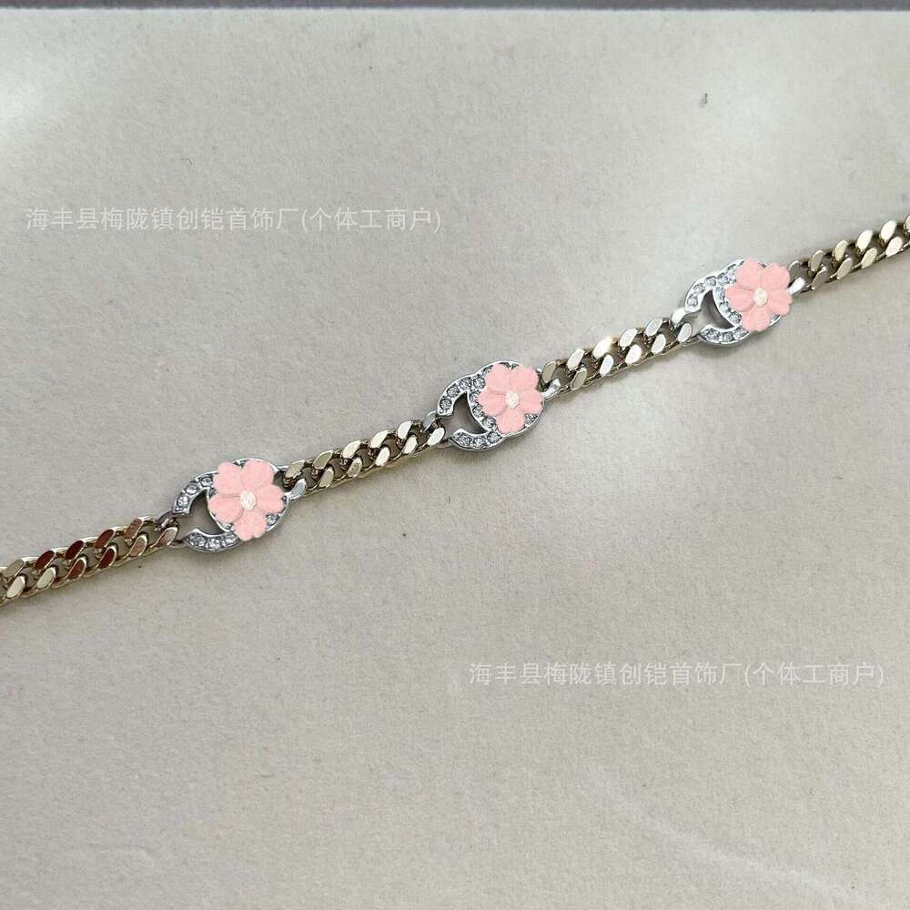 Real Shot Xiangjia High-Quality Double C Gold Color Cuban Chain Set Necklace Women Trendy Fashion Bracelet Factory Direct Sale
