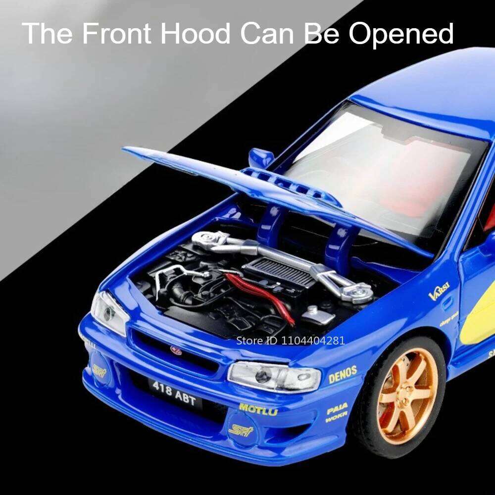 1:32 Subaru Impreza Honda NSX Model Toy Alloy Diecast Car Sound Light Pull Back 4 Doors Opened Vehices for Kids Birthday Present Z260306