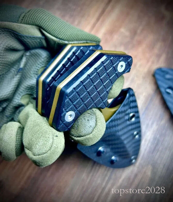 Top Quality H2616 Fixed Knife USA-10 pocket knife Titanium Coating Double Edge Blade Full Tang G10 Handle Outdoor Survival Tactical Knives with Kydex