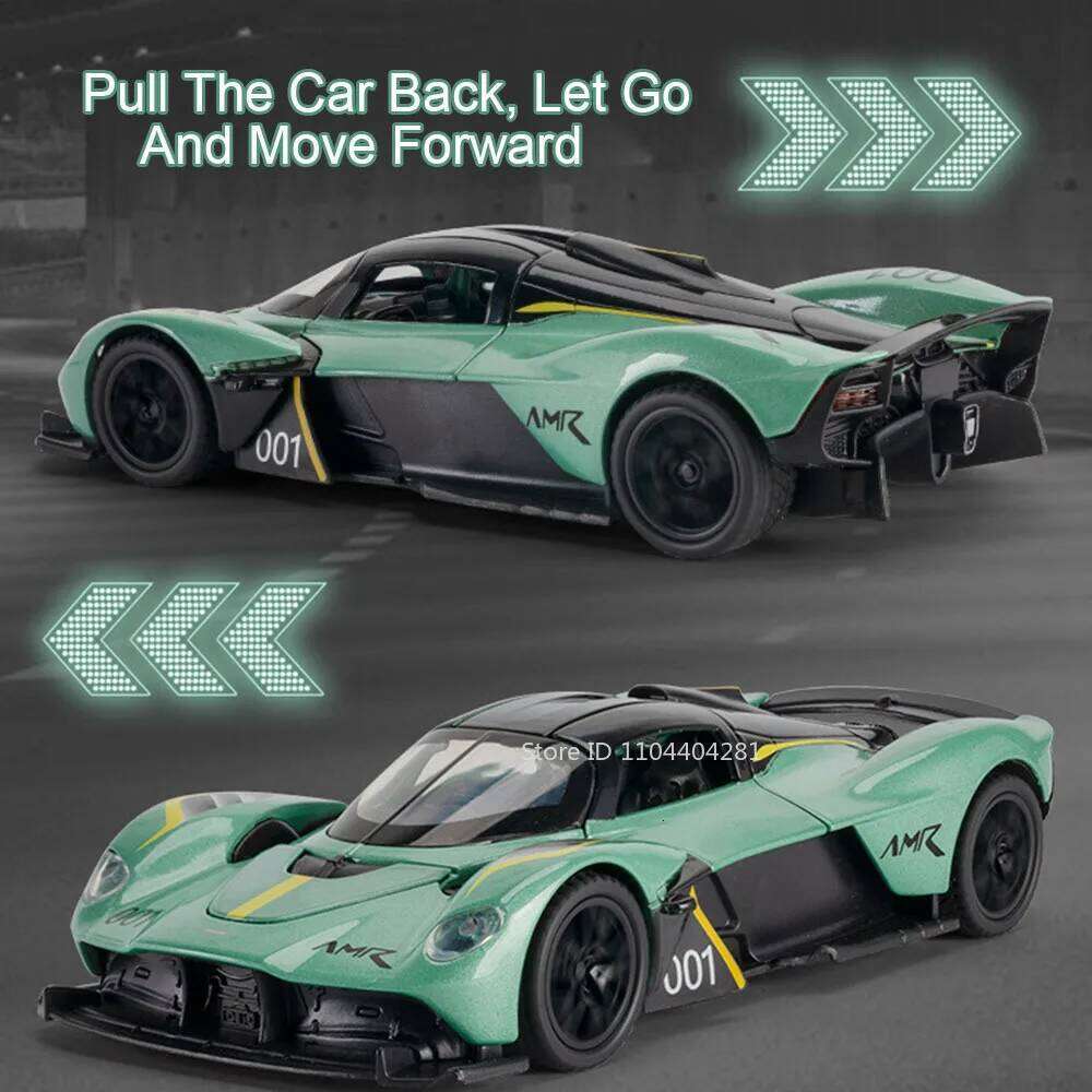 1:32 Valkyrie Vulcan Alloy Sports Model Toy Diecast Metal Door Opened Sound Light Pull Back Miniature Car Boy Christmas Gift Z260306