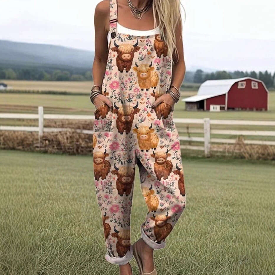 Mardi Hefxessdr Cross-border women's clothing on Amazon: European and American summer casual overalls with digital 3D printed buttons