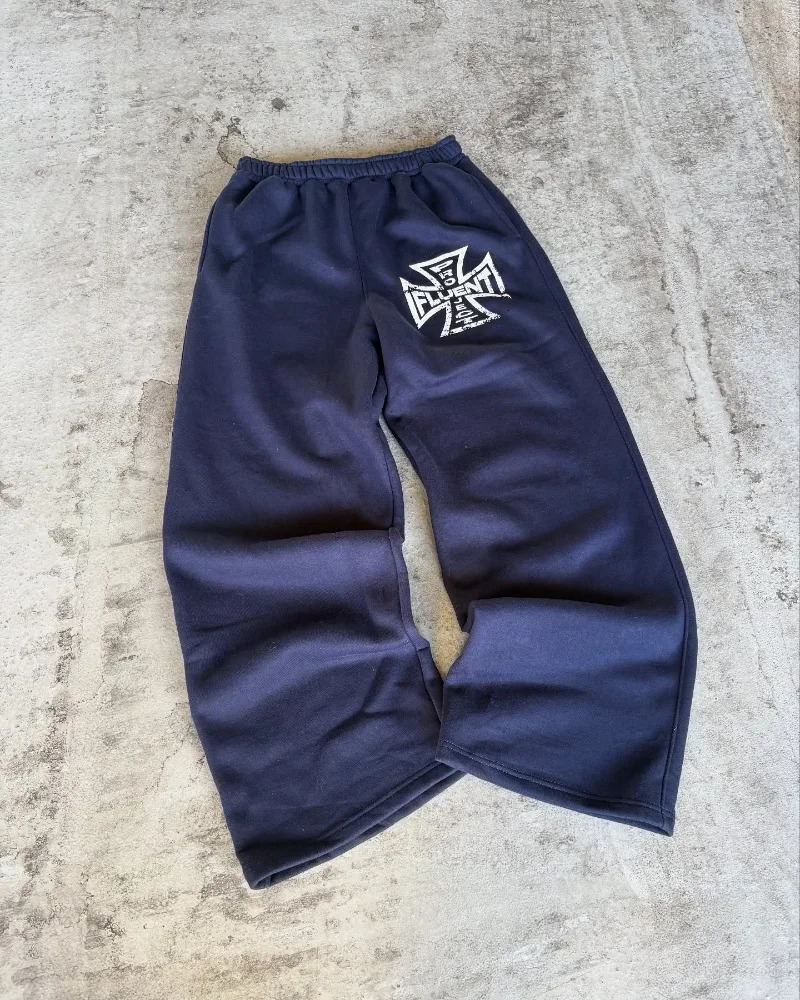 Fashion trend High street sports sweatpants men Y2k loose straight pants Hip hop American winter couple Goth vintage pants 260303