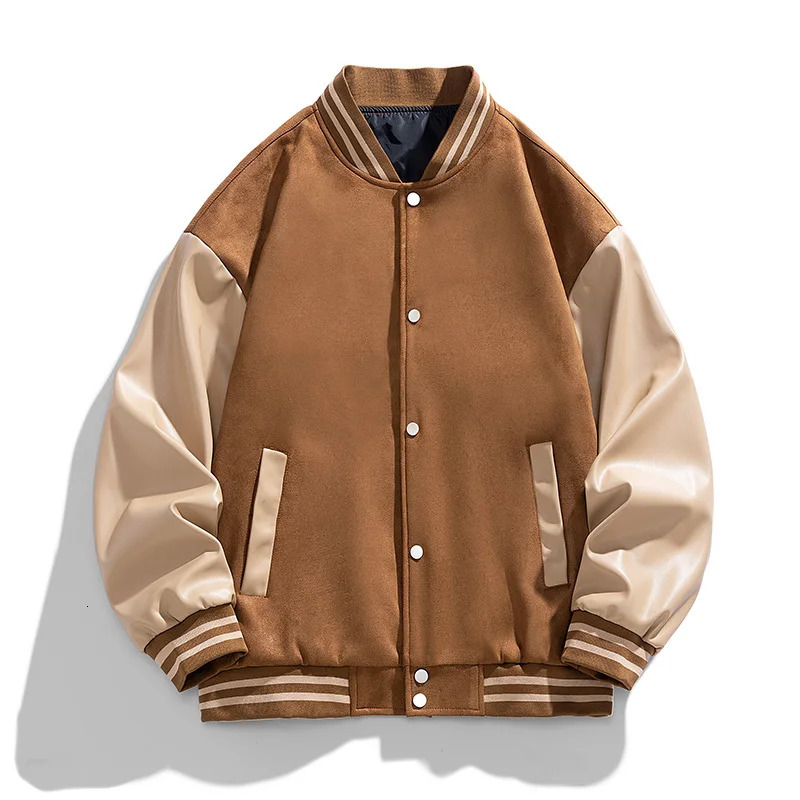Mens Premium Varsity Leather wool Jacket Varsity Baseball College Bomber High Street Jacket Leather Sleeves Wool Coat 260306