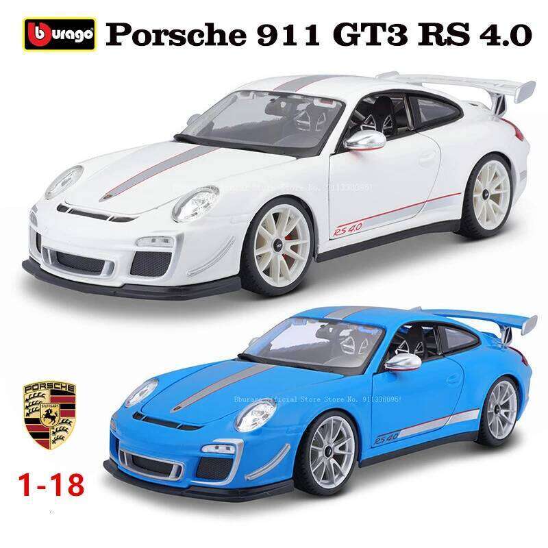 Bburago 1: 18 Porsche 911 GT3 RS 4.0 racing die-casting static model alloy car toy collection gift Z260306