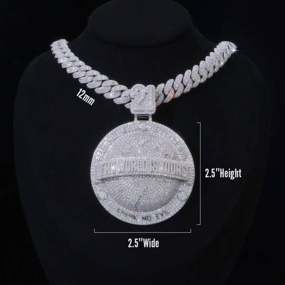 Hip Hop Jewelry Mens Iced Out Custom Letter Pendant 925 Sterling Silver VVS Moissanite Diamond Number Name Initial Necklace