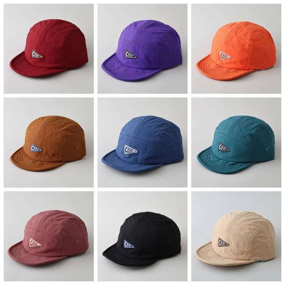 Korean Style Short Brim Hat Quick Drying Sunscreen Letter Baseball Soild Color Cotton Casual Duckbill Cap Girls Y260304