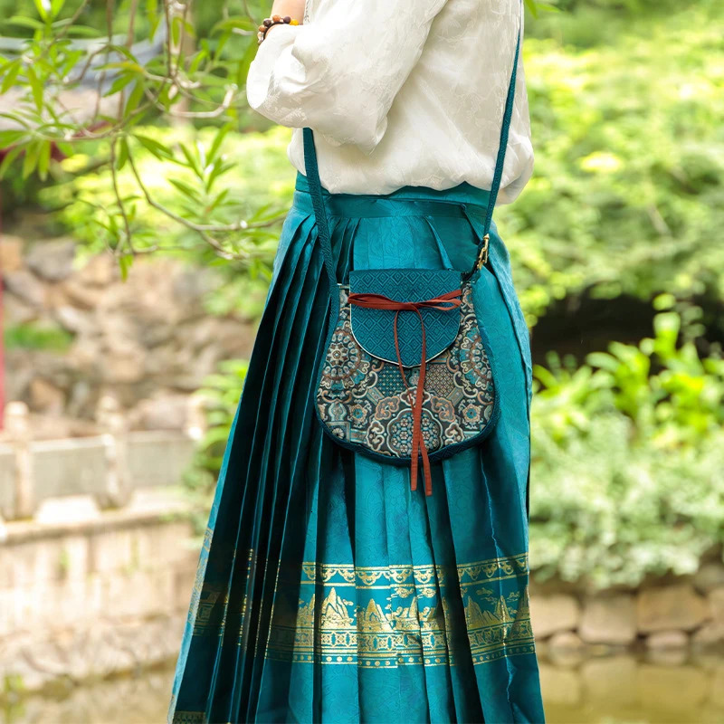 Chinese Style Guofeng Vintage Shoulder Bag Artistic National Trend Women Crossbody Patchwork Fabric Hanfu Coin Purse 260307