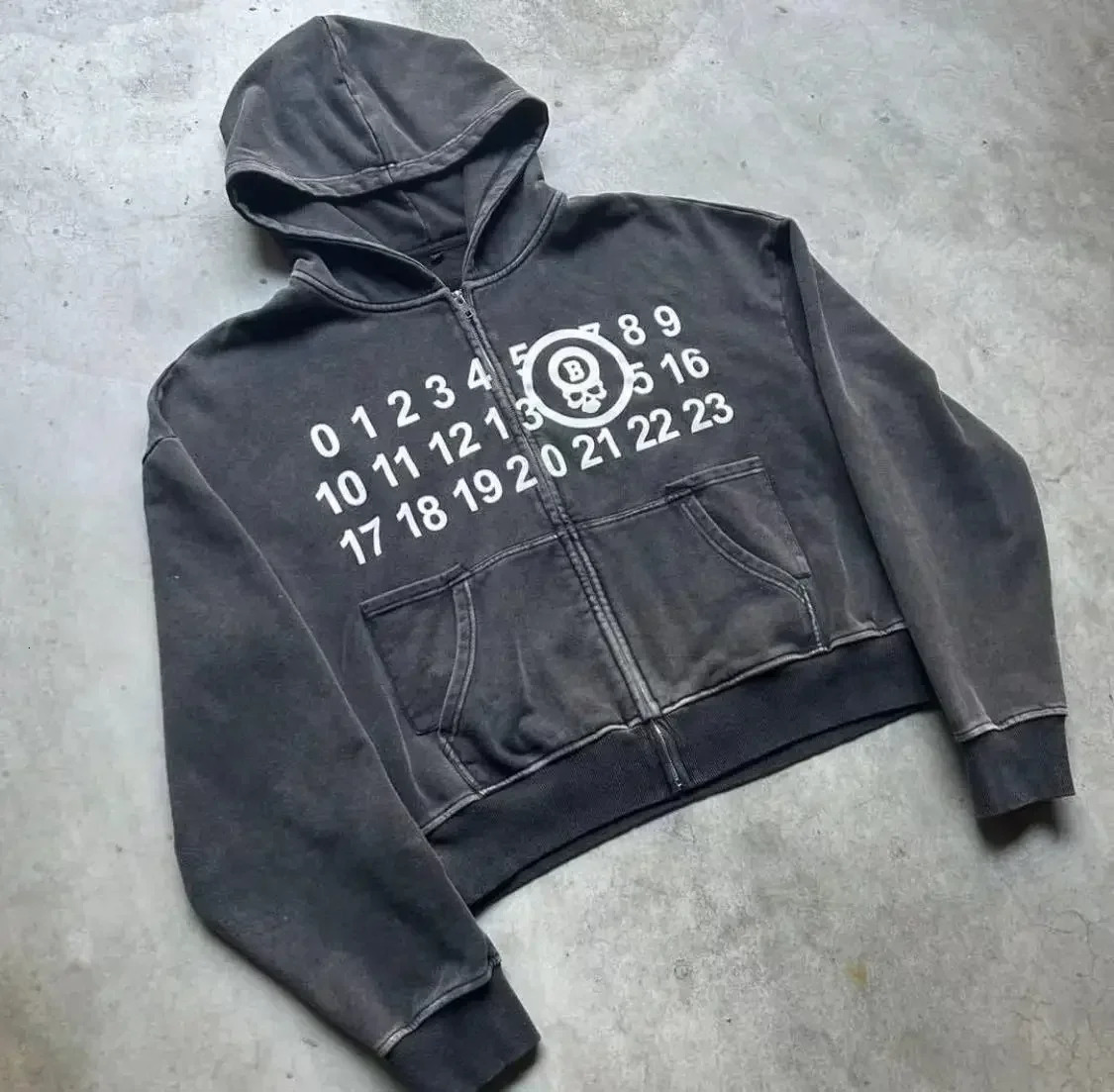 American retro hoodie Y2K letter print casual oversized gothic zipper hoodie casual loose sweatshirt for street wear 260304