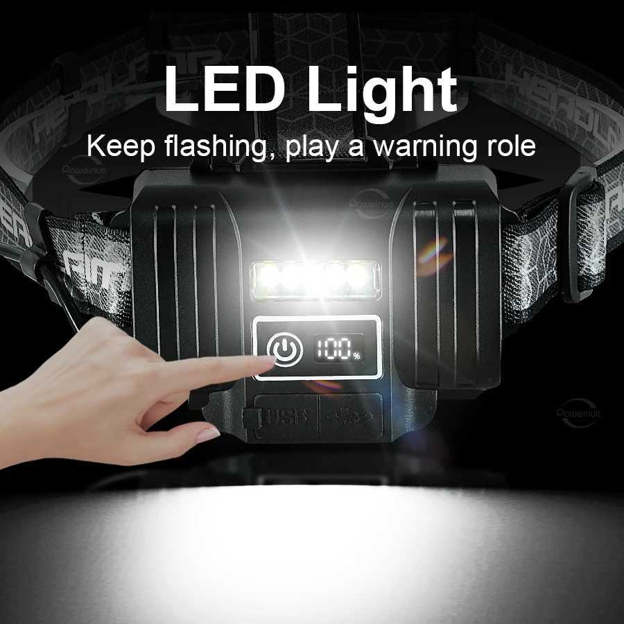 180000000 Most Powerful LED Headlight Ultra Bright Headlamp Long Shot 3000M Rechargeable Head Lantern 18650 Headlight Outdoor H260307