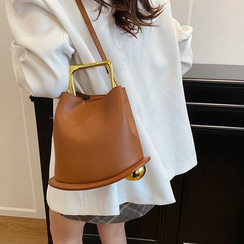 2025 Fashion New Hot Style PU Solid Bucket Shoulder Crossbody Bags Super Cool Unique Design High Quality Handbags for Women H260306