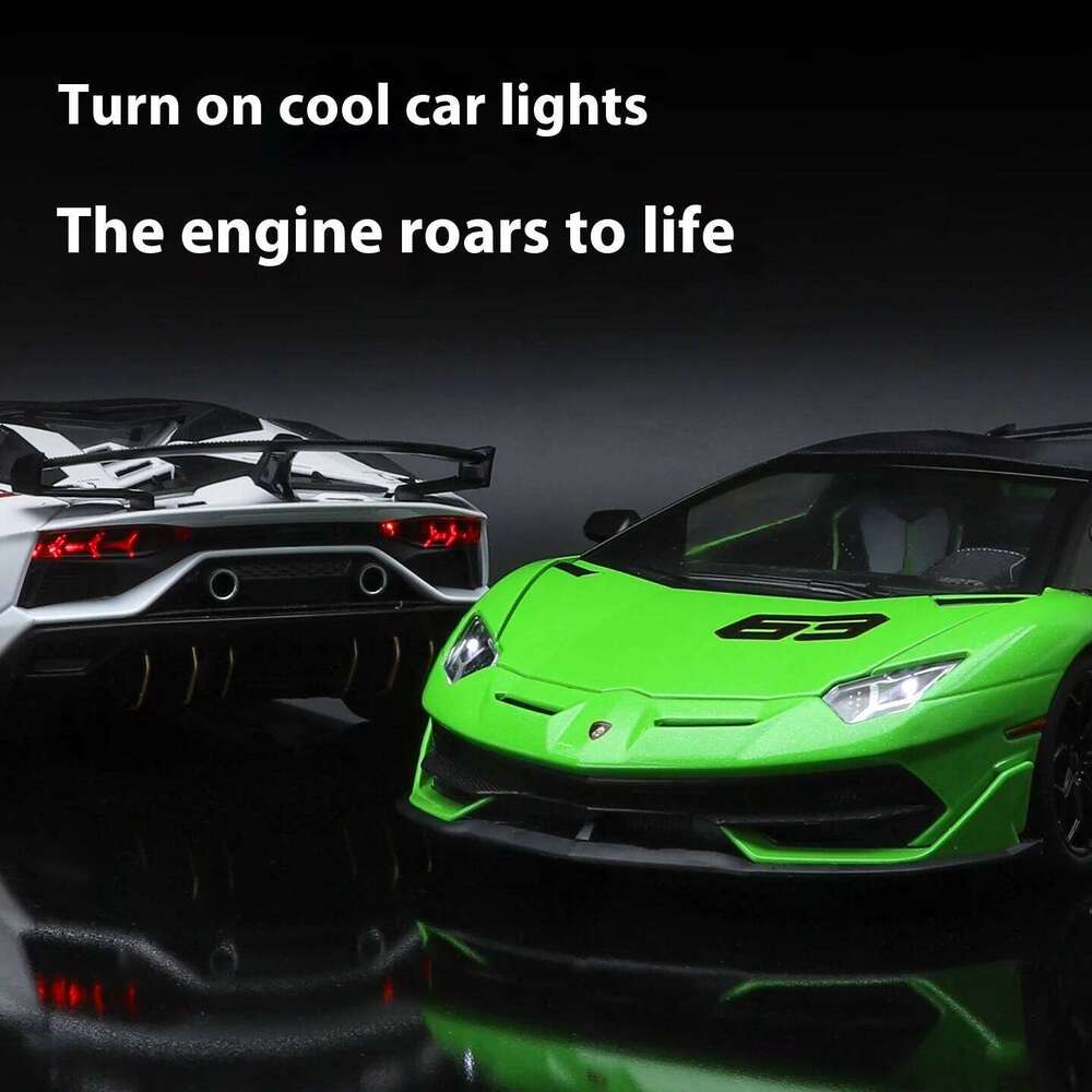 Large 1/18 Aventador SVJ Supercar Model Simulation Interior Details Adult Collection Ornaments Boy Gift Halloween Toys Z260306