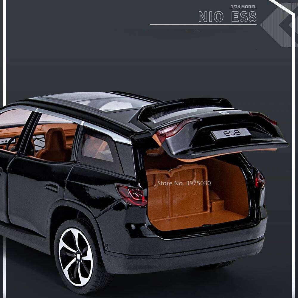 1:24 Scale NIO ES8 Great Wall POER SUV Cars Models Toys Alloy Diecast New Energy Vehicles with Sound Light Model for Kids Gifts Z260306