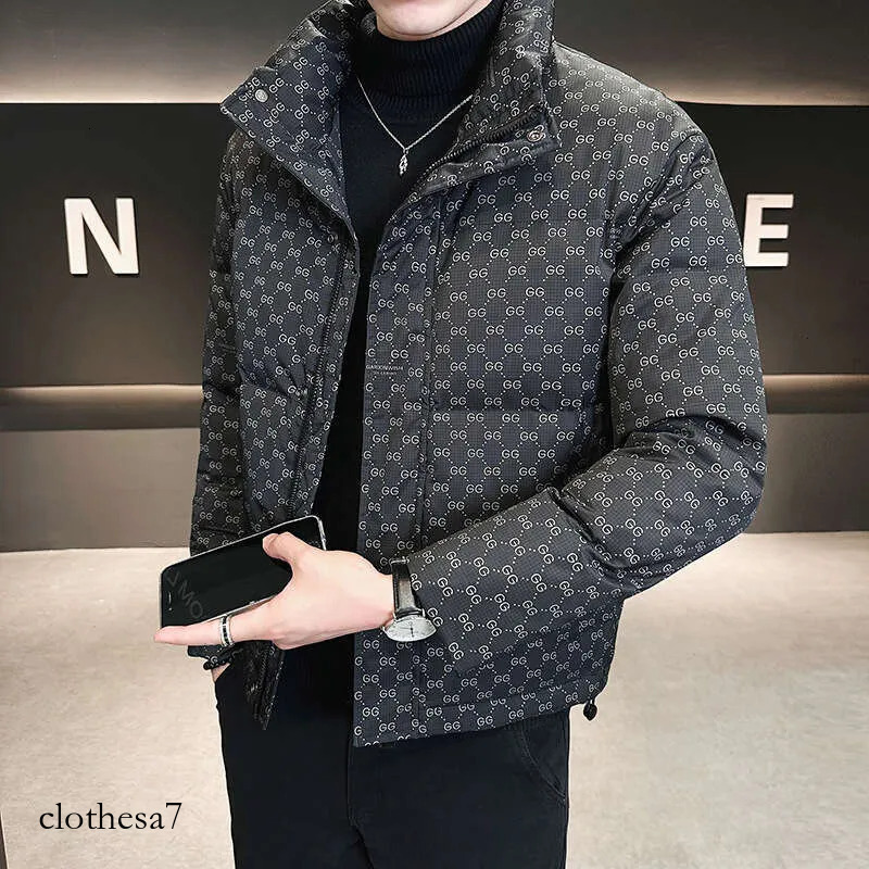 Down Jacket Men Casual Chic Stand Collar Thickened Short Coat 2025 New Men's Winter Outerwear