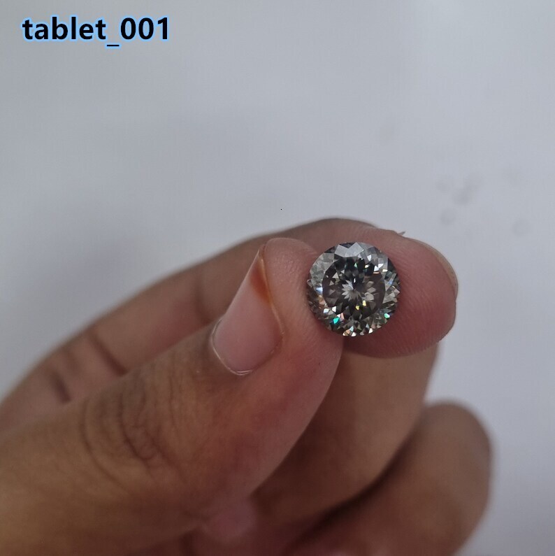5 ct Gray Round Shape Moissanite Diamond Loose Moissanite VVS Clarity 115mm Excellent Cut Making For Customized HipHopJewelry