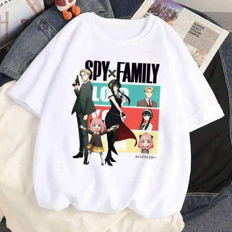 Loid Yor Anya Forger Cartoon Manga Anime Harajuku Graphic Kawaii T-shirt for Men's Women's Cotton T-Shirt XJ260306