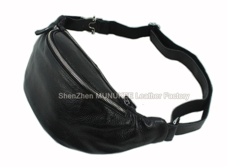 Fashion Genuine Leather waist bag for men fanny pack belt bum money pouch molle pochete 260228