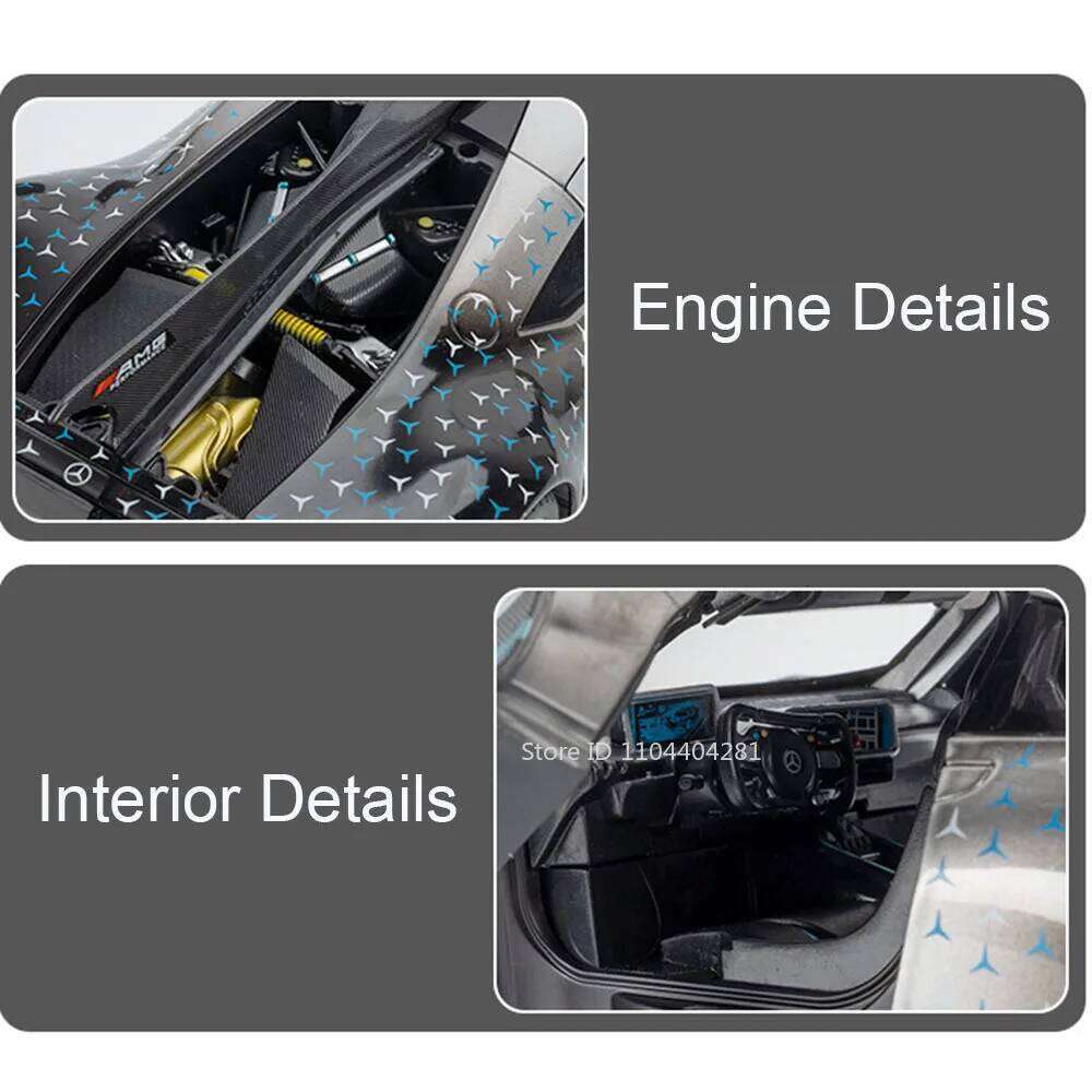 1:18 ONE GTR Alloy Sports Car Model Diecast Toys Doors Opened Sound Light Pull Back Miniature Vehices for Friend's Birthday Gift Z260306