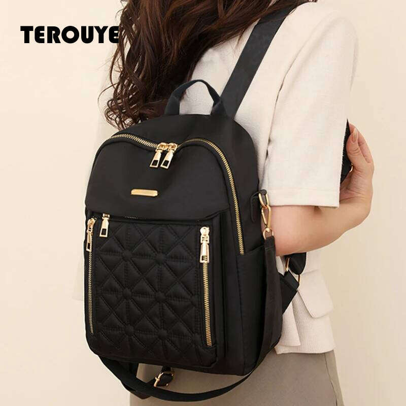 New Fashion Multi-Purpose Nylon Cloth Backpack For Travel And School The Direction Zipper Is Random The Style TEROUYE