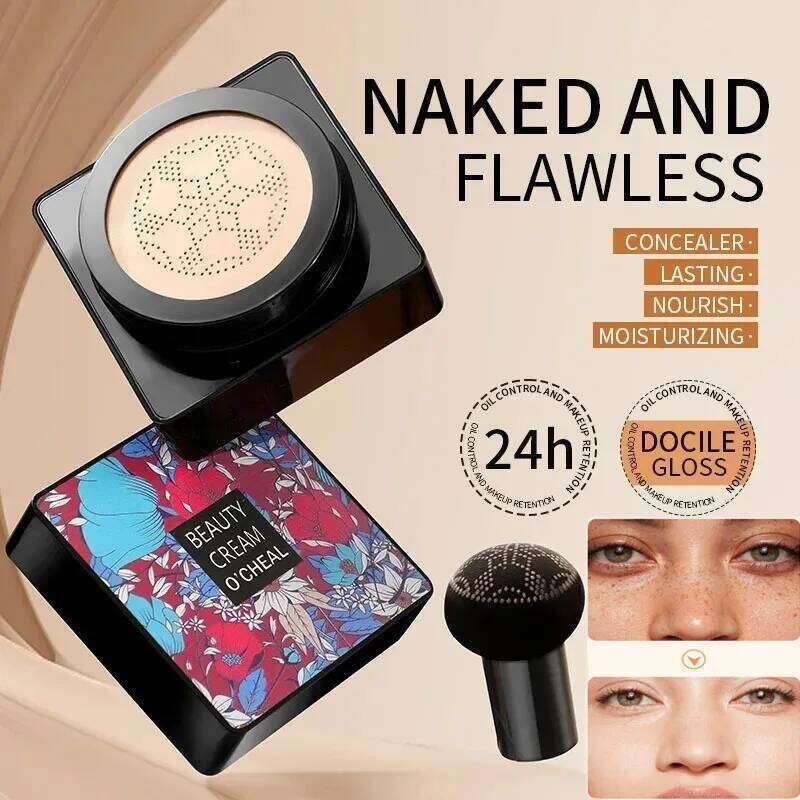Magic Mushroom Head Air Cushion CC Waterproof Brighten Foundation Cream Women Base Makeup Face Korean Cosmetics 26L0306