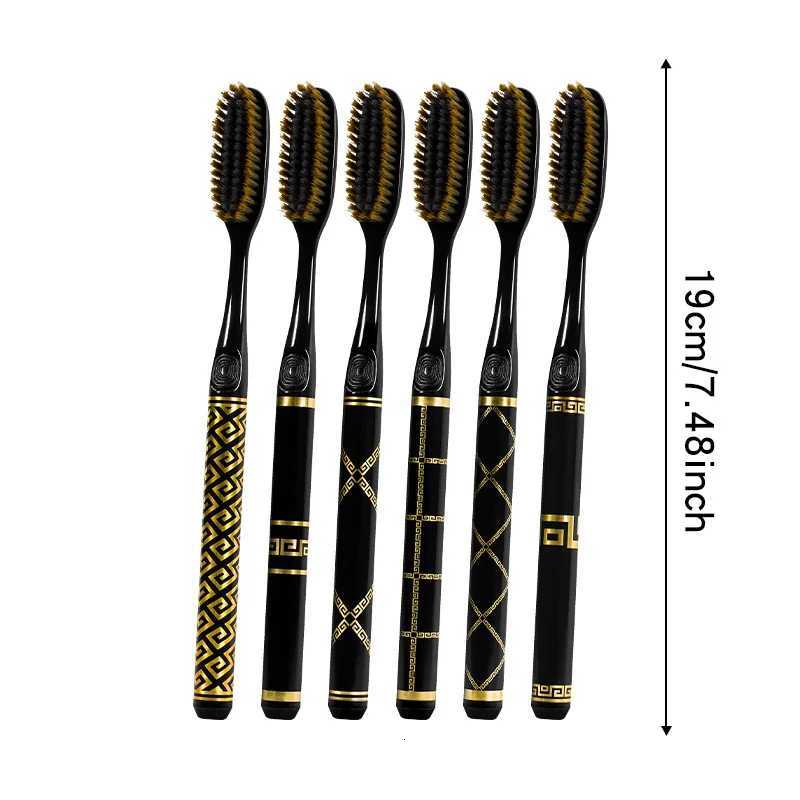 This 6-piece luxury toothbrush set features soft bristles for gum protection, making it ideal for couples and adult home use.T260307