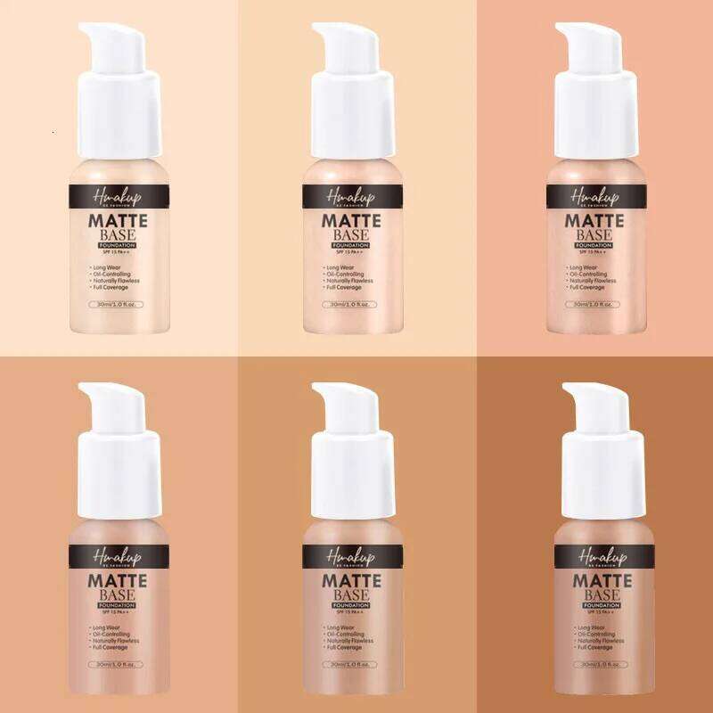30ml SEPORA 6 Colors Matte Liquid Foundation Oil Control Waterproof Full Coverage Facial Natural Concealer Base Makeup Cosmetics 26L0306