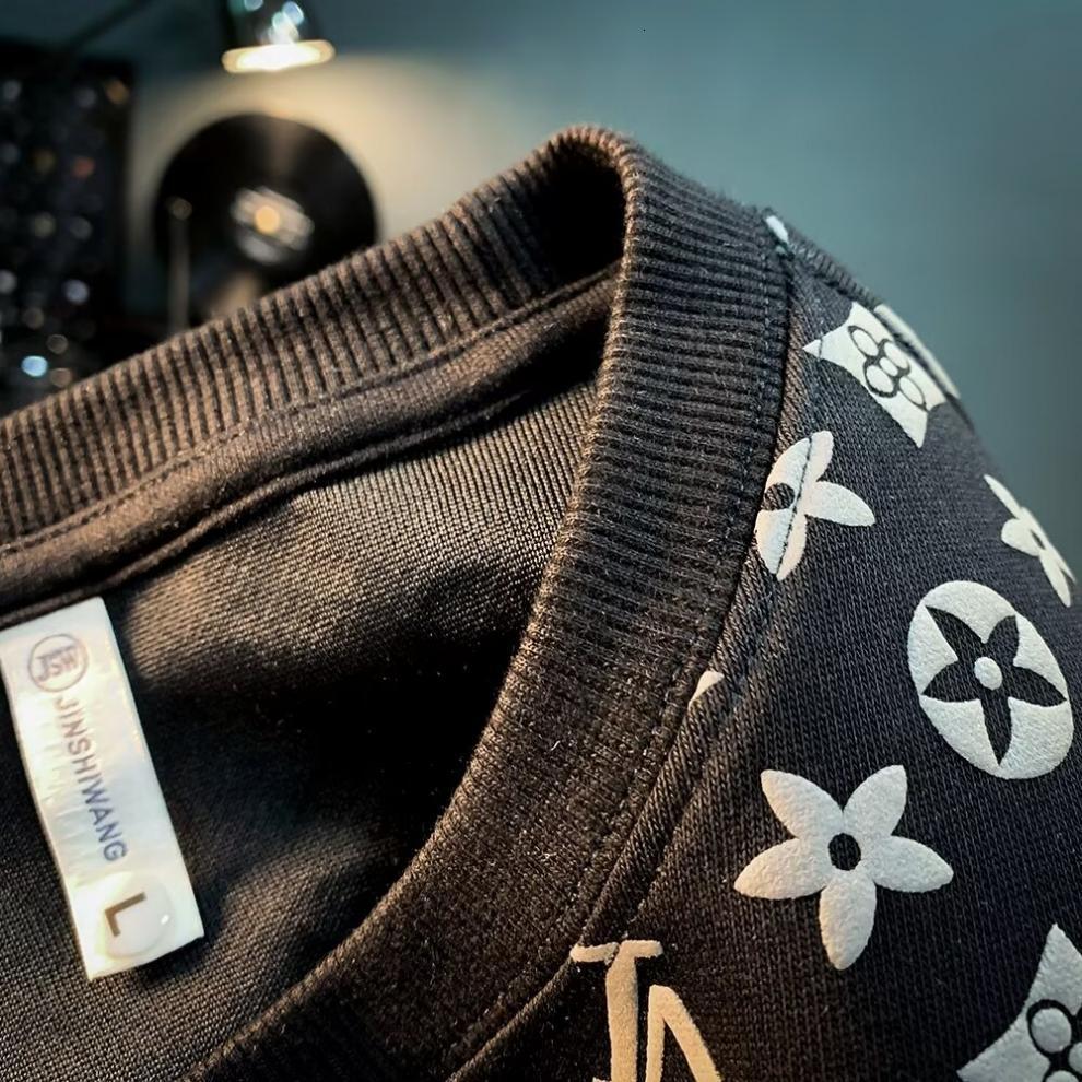 Luxury Brand Designer Clothes Autumn And Winter Jacquard Sweatshirt For Men, New Korean-Style Round-Neck Loose Top For Spring And Autumn, Hong Kong Fa