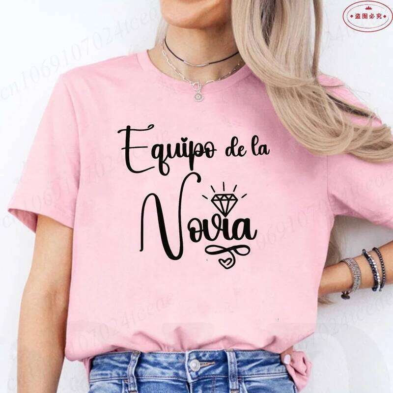 Equipo De La Novia T-shirts: Spanish Women Bachelorette Tops 2026 Fashion Wedding Party Matching Tees for Female XJ260306 XJ260306