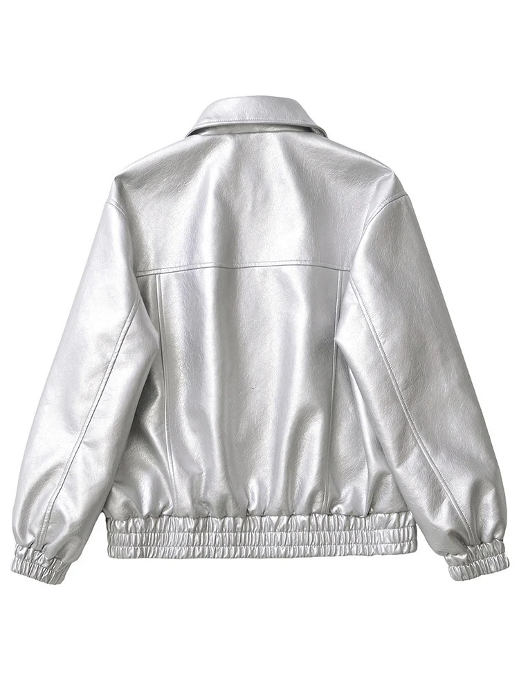 Ailegogo Streetwear Women Retro Loose Short Pu Faux Leather Jacket Spring Autumn Female Zipper Coat Vintage Moto Biker Outwear 260306