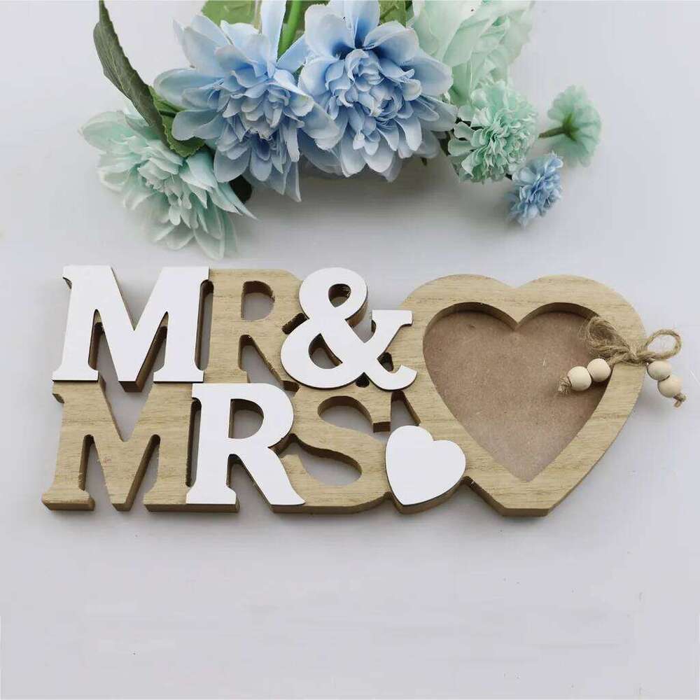 1PC Wooden Crafts for Wedding Love Father's Day Papa Picture English Letter Photo Frame Table Decor H260306