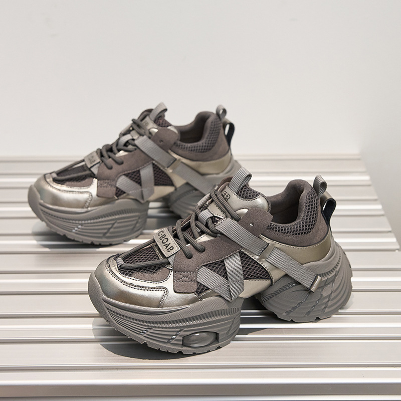 2026 New Women's Chunky Dad Sneakers, Thick Sole Height Increasing Lightweight Casual Shoes, Fashion Comfortable Platform Sport Shoes