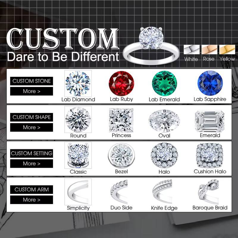 MiShang Fine Jewelry Rings 18K White Gold Oval Shape Cut Lab Diamond Engagement Ring for Women