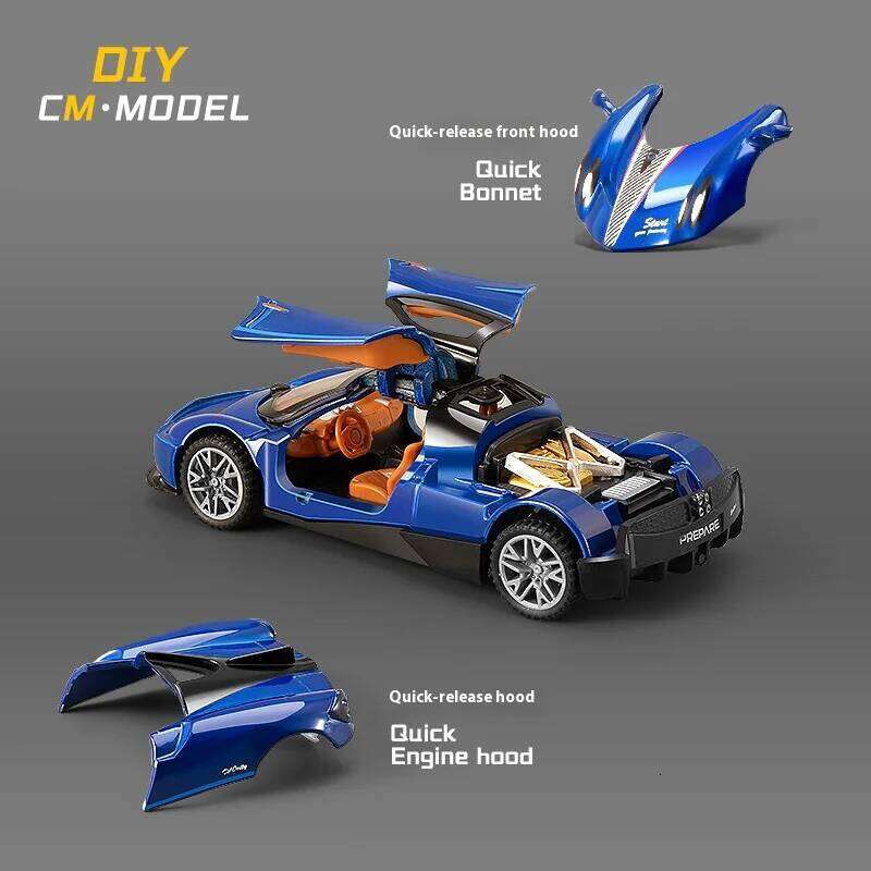 1/43 AE86 ZONDA R Automobile Model DIY Modified Car Toy Metal Die Cast Sliding Forward Boys Birthday Gift Z260306