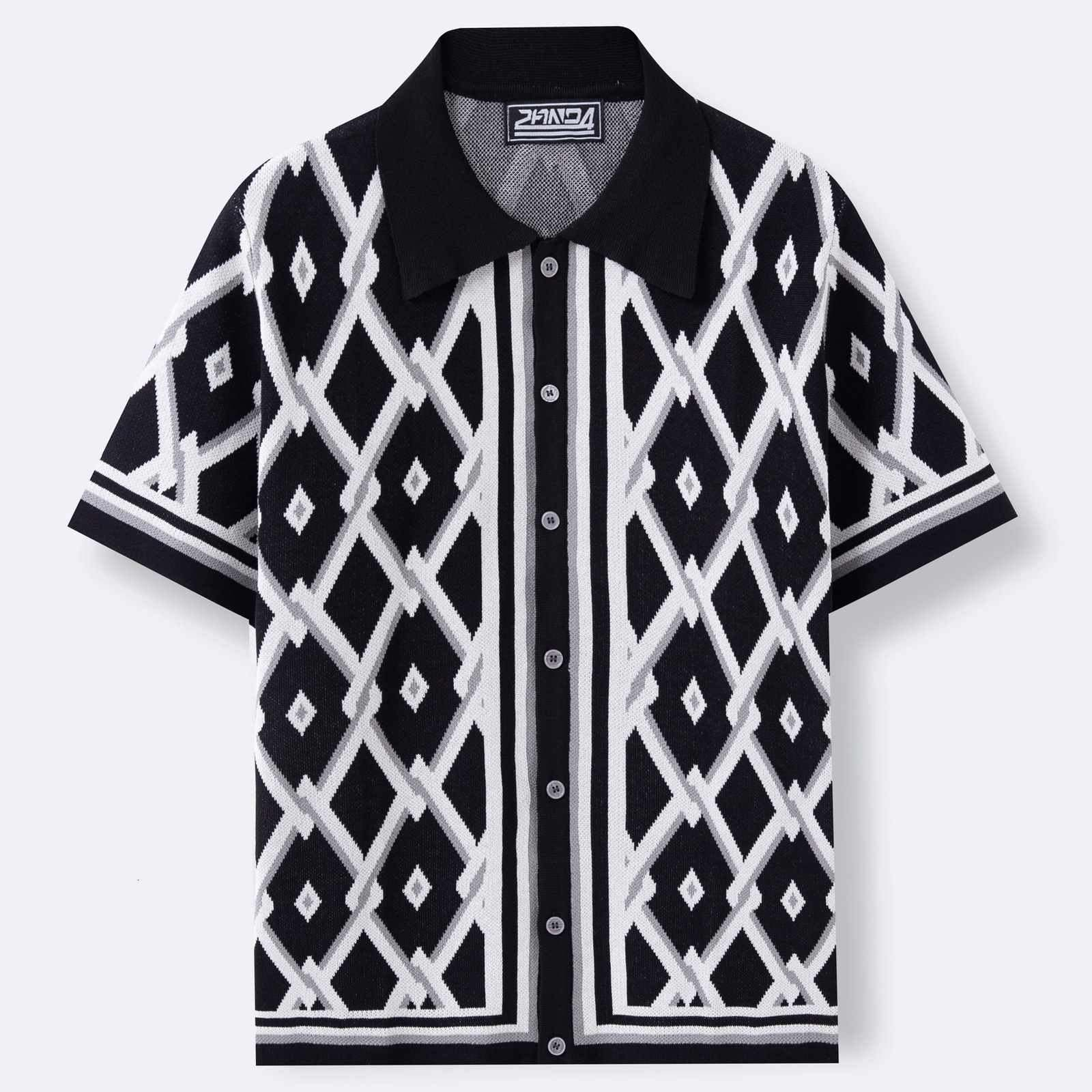 Mens Clothing Mens Polo Shirt Summer New Jacquard Knit Short Sleeve Cardigan SY0033 241126