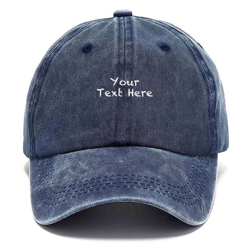 Customizable Text Vintage Washed Baseball Adjustable Distressed Trucker Hat for Men Women Personalized Cotton Cap Y260304