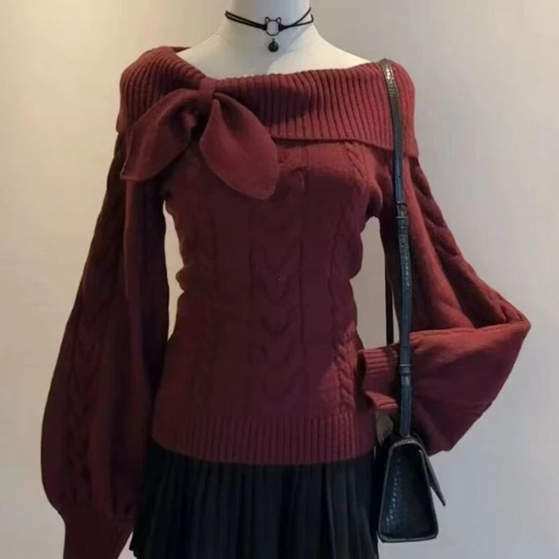 Preppy Style Sweet Knitted Sweater 2000s Aesthetic Gyaru Chic Korean Y2k Jumper Long Sleeve Coquette Knitwears 260306